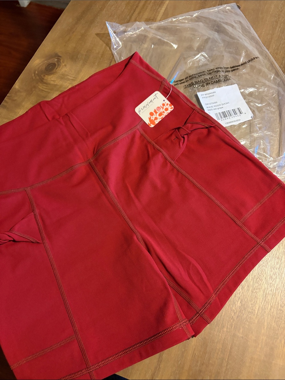 Free People Wave Rider Shorts In Red Grape - Picture 3 of 10